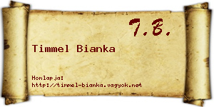 Timmel Bianka névjegykártya
